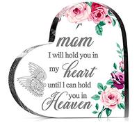 Blulu Sympathy Gift Mother Memorial Gift Crystal Decor Sympathy Acrylic Decor Bereavement Funeral Condolence Grief Ornaments for Memorial Loss of Mother, Loss of Loved One(4 x 4 x 0.4 Inches)