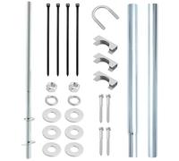 Blulu Weather Station Mounting Pole Kit Galvanized Steel Stainless Hardware 37.5 Inch Total Length