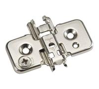 Blum 173H7100 Adjustable Cam Clip-On Hinge Mounting Plate For 18mm+ Cabinets, Nickel-Plated Steel, 0mm Plate
