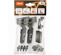 blum 2X Clip top BLUMOTION Furniture Hinge 110° I Soft-Close Cup Hinge 35 mm I Separately mountable Clip cruciform mounting Plate, 0 mm | 3D Front Adjustment | Onyx | Full Overlay