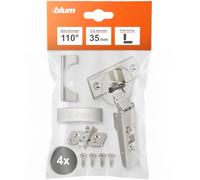 blum 4X Clip top Cabinet Hinge 35mm | Full Overlay no Damper | Nickel