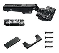 Blum 71B3550 110 Degrees Soft Close Overlay Hinge With Mounting Plate & Covers Onyx Black (2 Pack)
