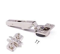 Blum 8 Pcs Clip Top BLUMOTION 110 Degree Standard Hinge Kitchen Cabinet Cupboard Door Hinge 71MB3550, Self-Close Mechanism, Full Overlay, Nickel Finish, Metal, Steel