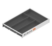 Blum AMBIA-LINE cutlery tray for drawers 42cm Soft-Touch | Silk White | 4 cutlery compartments with Soft-Touch | Cutlery drawer without rattling | Cutlery Organizer