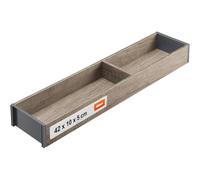 Blum AMBIA-LINE Drawer Organizer Wood Effect 42×10×5 cm | Nebraska Oak | Non-slip feet - secure hold without adhesive | Cutlery tray & divider in wood effect | For kitchen, bathroom & wardrobe