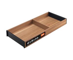 Blum Ambia-Line Kitchen Drawer Inserts Frame, Width 200 mm, Length 472 mm, Height 50 mm, with Base, Wood Design - Tennessee Nut, 1 Piece Kitchen Organiser