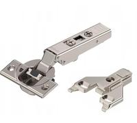 Blum Clip Top BLUMOTION 110° Soft-Close Hinges with Mounting Plates for Face Frame cabinets - Full Overlay, Nickel-Plated Steel (2 Hinges, 2 Plates)