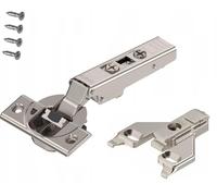 Blum Clip Top BLUMOTION 110° Soft-Close Hinges with Mounting Plates for Face Frame cabinets - Full Overlay, Nickel-Plated Steel (2 Hinges, 2 Plates, Screws Included)