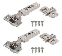 Blum Clip top BLUMOTION Soft-Close Hinges, 110 Degree, Self Closing, Face Frame, with Mounting Plates (Full Overlay - 2 Pack)