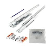 Blum Tandem Partial Extension Set, Drawer Extension 500 mm Blumotion with Practical Blum Coupling, Drawer Guide Load Capacity 30 kg - 1 Pair of Drawer Runners with Clutch