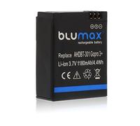 Blumax 1180mAh Battery for GoPro Hero 3 Plus 3+/3 Black, Silver, White - AHDBT-201, AHDBT-301, AHDBT-302, AHBBP-301, ACARC-001, AWALC-001