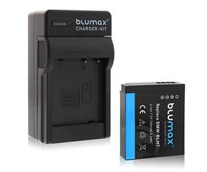 Blumax Battery 700 mAh 7.2 V 5 Wh + Charger Power Supply Replaces Panasonic DMW-BLH7 / DMW-BLH7E / DMW-BLH7PP Compatible with Lumix DMC-GM1 / DMC-GM5 / DMC-GF7
