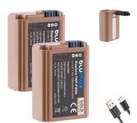 Blumax Battery Replacement for Sony NP-FW50 1080 mAh with USB Type-C Charging Port for Sony Alpha 7 7II 7R 7S II 6500 / CyberShot DSC RX10 IV/ZV-E10 Pack of 2