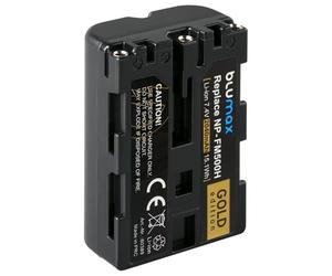 Blumax GOLD Edition NP-FM500H (2040mAh) battery compatible with Sony Alpha 68 Alpha 58 Alpha 99II 2040mAh 7.4V 15,1Wh more power than the original battery