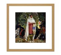 Blumenschein The Gift Native American Painting 8X8 Inch Square Wooden Framed Wall Art Print Picture with Mount Artery8 Light Oak One Size