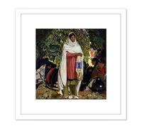 Blumenschein The Gift Native American Painting 8X8 Inch Square Wooden Framed Wall Art Print Picture with Mount Artery8 White One Size