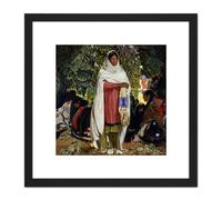 Blumenschein The Gift Native American Painting 8X8 Inch Square Wooden Framed Wall Art Print Picture with Mount Artery8 Black One Size