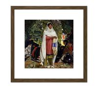 Blumenschein The Gift Native American Painting 8X8 Inch Square Wooden Framed Wall Art Print Picture with Mount Artery8 Brown One Size