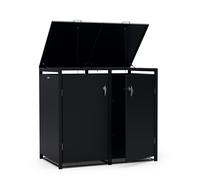 Blumfeldt BinSafe bin box 2 bins up to 240 L weatherproof lockable can be opened from the front and top galvanised steel