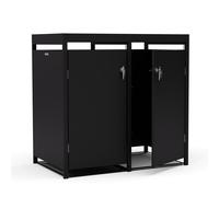 Blumfeldt BinSafe bin box 2 bins up to 240 L weatherproof lockable plantable galvanised steel