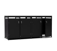 Blumfeldt BinSafe bin box 4 bins up to 240 L weatherproof lockable plantable galvanised steel