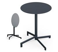 blumfeldt Bistro Table - 60cm Round Folding Outdoor Table, Weatherproof Steel, Space-Saving Design, Ideal for Garden, Balcony, Terrace, & Patio