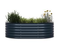 blumfeldt High Grow Extended Raised Bed for Garden, 300L Semi-Circular Planter in Rust-Proof Galvalume Steel, 150x60x43 cm, Ergonomic Design for Vegetables & Herbs, Easy Assembly