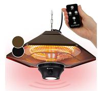 Blumfeldt Far Infrared Heater - Hanging Patio Heater Electric w/LED & Remote, IP34 Outdoor Heaters for Garden Gazebo, 3-Temperature Infrared Heat Panel