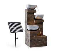 Garden Fountain Outdoor Solar 3 tier Water Feature Cascade Home LED Polyresin 5W