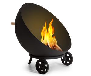 Blumfeldt Fireball 66cm Low Fire Pit with Grill Black