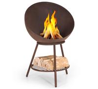 Blumfeldt Fireball 66cm Standing Fire Pit with Grill Rust