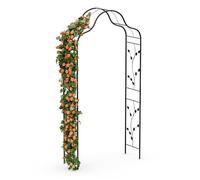 blumfeldt FloraBelle Rose Arch - Metal Garden Arch with Leaf Design, Powder-Coated Steel, Weather-Resistant, Ideal for Climbing Plants, Easy Assembly, 240x110x40 cm