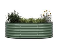 blumfeldt High Grow Extended Raised Bed for Garden, 300L Semi-Circular Planter in Rust-Proof Galvalume Steel, 150x60x43cm - Ergonomic Design for Vegetables, Herbs & Flowers, Easy Assembly