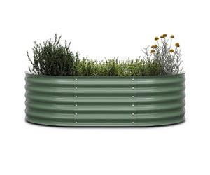 blumfeldt High Grow Extended Raised Bed for Garden, 300L Semi-Circular Planter in Rust-Proof Galvalume Steel, 150x60x43cm - Ergonomic Design for Vegetables, Herbs & Flowers, Easy Assembly