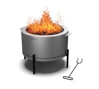 Blumfeldt Ignite Pure 53cm Low Fire Pit with Grill Silver