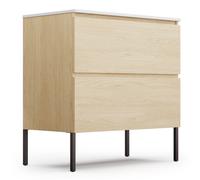 Blumfeldt Johnstone washbasin bathroom cabinet 80 cm with ceramic sink soft-close function 2 drawers practical storage space natural wood