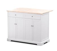 blumfeldt Kitchen Island - Free-standing Kitchen Island with Extendable Worktop, 2 Drawers & 4 Doors for Ample Storage, Modern Design, 106.5x49.5x89cm, Easy Assembly