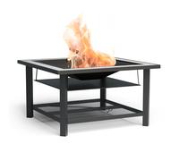 Blumfeldt Merano 80cm Low Fire Pit with Grill Light Gray/Black