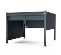 blumfeldt Pantheon Cortina 3x3m Gazebo - Aluminium Frame, Adjustable Sunroof & Side Panels, Weather-Resistant Outdoor Pavilion, Dark Grey/Black