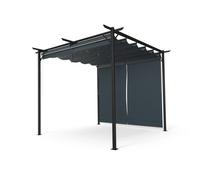 Blumfeldt Pantheon Robust 3x3m Pergola with Side Panel Dark Gray