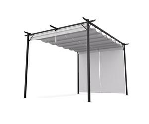 Blumfeldt Pantheon Robust 3x4m Pergola with Side Panel Cream