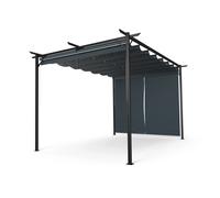 Blumfeldt Pantheon Robust 3x4m Pergola with Side Panel Dark Gray