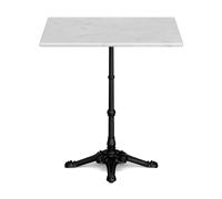 blumfeldt Patras Bistro Table - 60x60cm Marble Top, Art Nouveau Design, Cast Iron Base, Weatherproof for Indoor & Outdoor Use, Elegant Garden & Terrace Table