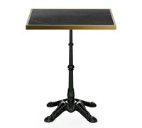 Blumfeldt Patras Lux Bistro Table - 60x60cm Marble Top, Tripod Cast Iron Base, Weatherproof, Art Nouveau Design, Indoor & Outdoor Use, Easy to Clean