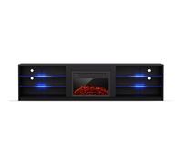 Blumfeldt Perth medium lowboard TV cabinet electric fireplace, 160 x 40 x 30 cm, LED