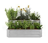 Terrabox 120x90x50 cm Two Tier raised Bed Silver