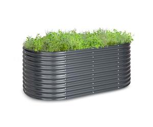 blumfeldt Raised Garden Bed, Metal Elevated Planter for Garden & Balcony, Freestanding Vegetable Bed for Flowers, Fruit & Veg, Easy Assembly, Steel Herb 200 x 80 x 100 cm, Grey