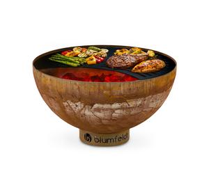 Blumfeldt Savage 60.5cm Low Fire Pit with Grill Rust