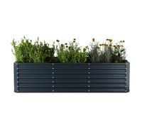 blumfeldt High Grow Straight Raised Garden Bed, Ergonomic 1,440L Planter in Weatherproof Galvalume Steel for Flowers, Herbs & Vegetables - Rust-Resistant Metal Design with Open Base & Easy Assembly