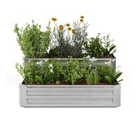 Blumfeldt Terrabox 120x90x50 cm Two Tier raised Bed Silver